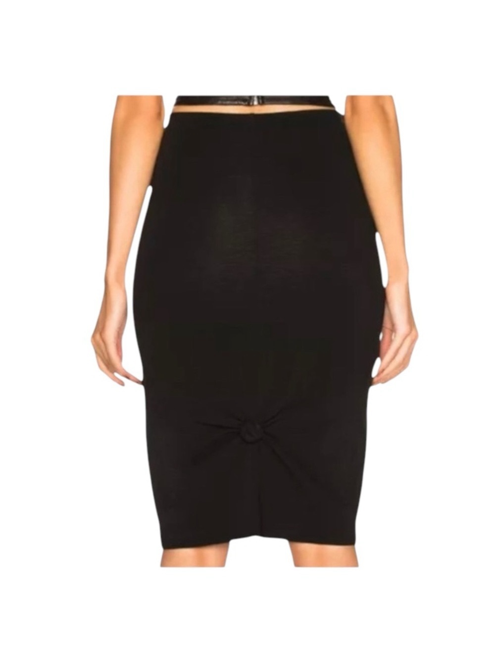 new Helmut Lang ♌︎ Slinky Sexy Knot Mini Skirt ♌︎ Black Stretch Jersey ♌︎ Large - Picture 10 of 16